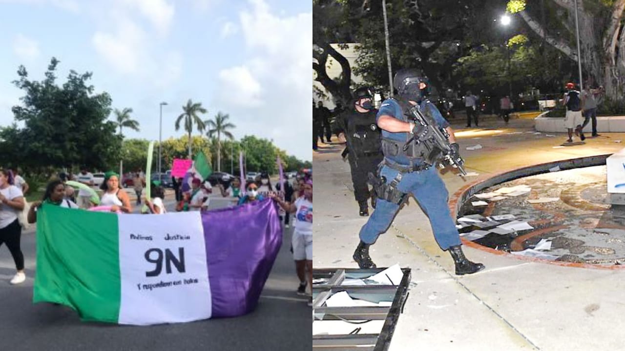 Arrancan en Cancún las manifestaciones por represión del 9N