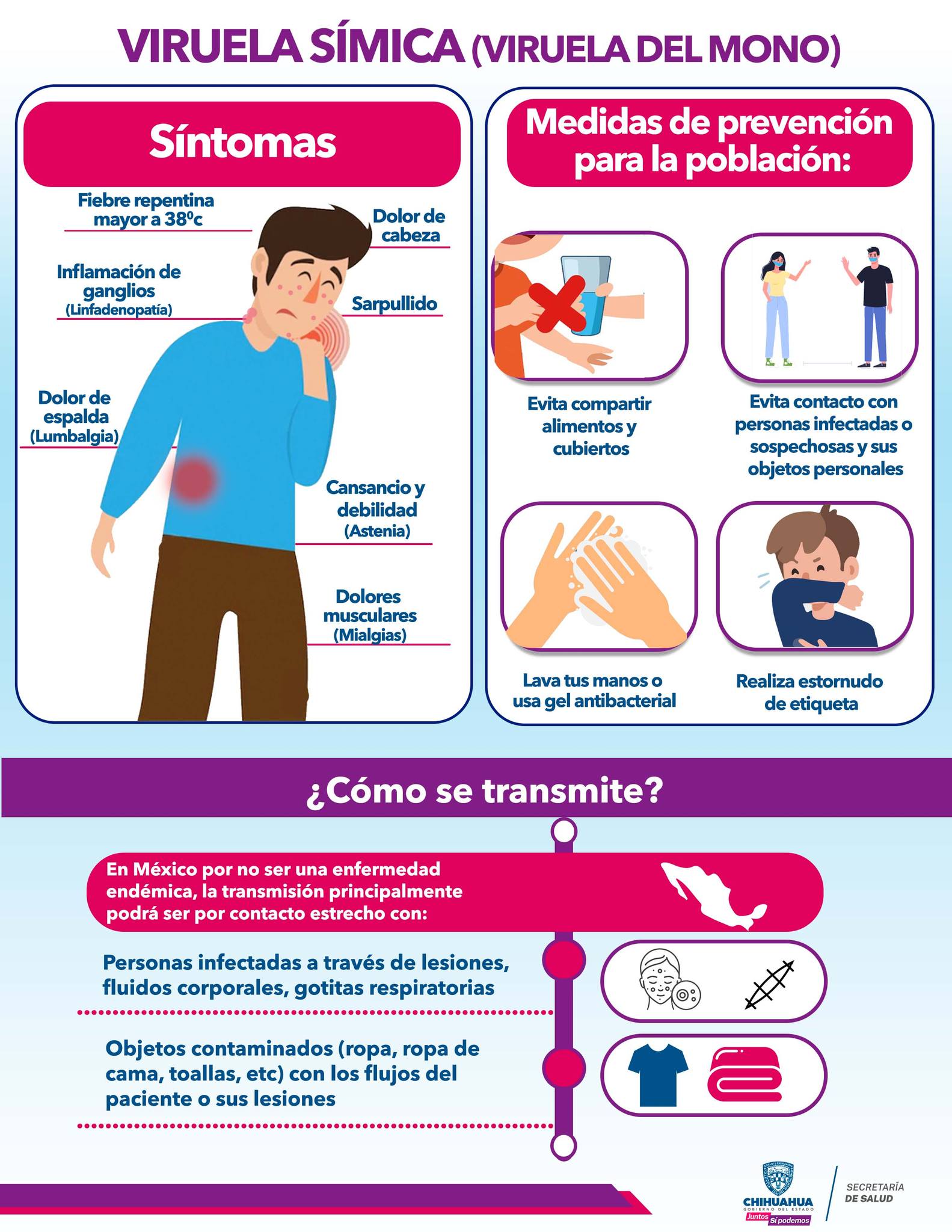 Emite Secretaría de Salud acciones preventivas ante la Viruela Símica